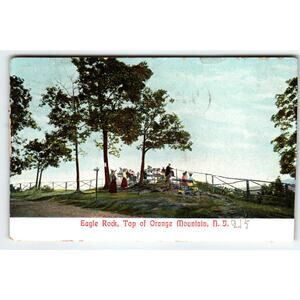 Antique Postcard Eagle Rock Top of Orange Mountain NJ Scenic View People 1906
